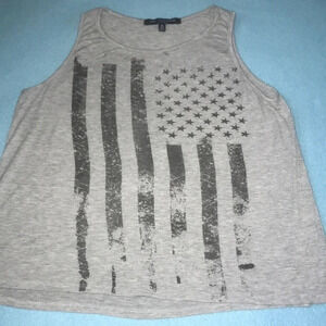 ONE ❤️ CLOTHING Los Angeles distressed flag heather gray tank top size M